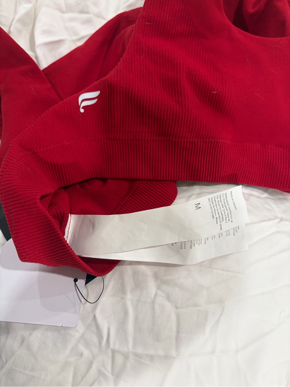 Fabletics Red Ribbed Bralette - Picture 3 of 3